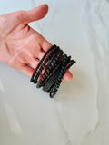 Black & Mustang Leather Bracelet