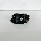 Black & Mustang Leather Bracelet