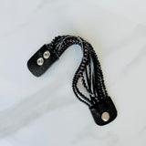 Black & Mustang Leather Bracelet