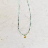 Gold Om Charm Turquoise Necklace
