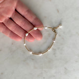 Keshi Pearl and Gold Bracelet