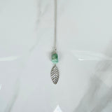 Emerald Gemstone & Leaf Pendant Necklace