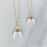 Mother of Pearl Horn and Gold Necklace