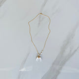 Mother of Pearl Horn and Gold Necklace