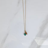 Emerald & Gold Feather Necklace