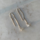 Herkimer Diamond Crystal Threader Earrings