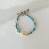 Peridot and Turquoise Boho Charm Bracelet