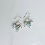 Aquamarine and Leather Knotted Earrings