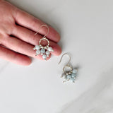 Aquamarine and Leather Knotted Earrings