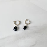 Black Onyx Nugget Hoop Earrings