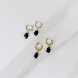 Black Onyx Nugget Hoop Earrings