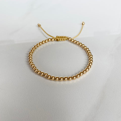 Gold Bead Adjustable Bracelet