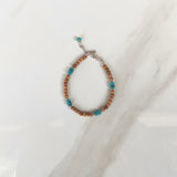 Turquoise Rondel Beads & Sandalwood Bracelet
