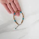 Turquoise Rondel Beads & Sandalwood Bracelet