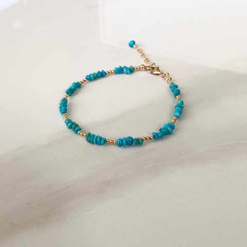 Turquoise nuggets & Gold Bracelet