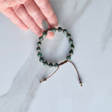 Emerald and Leaf Adjustable Bracelet