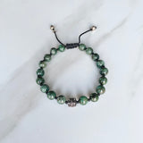Emerald and Silver Adjustable Bracelet