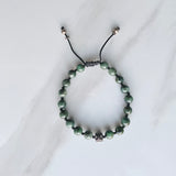 Emerald and Silver Adjustable Bracelet