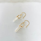 Gold & Quartz Dangle Earrings