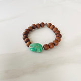 Chrysoprase Nugget and Sandalwood Yoga Bracelet