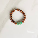 Chrysoprase Nugget and Sandalwood Yoga Bracelet