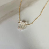 Quartz Spike and Gold Necklace