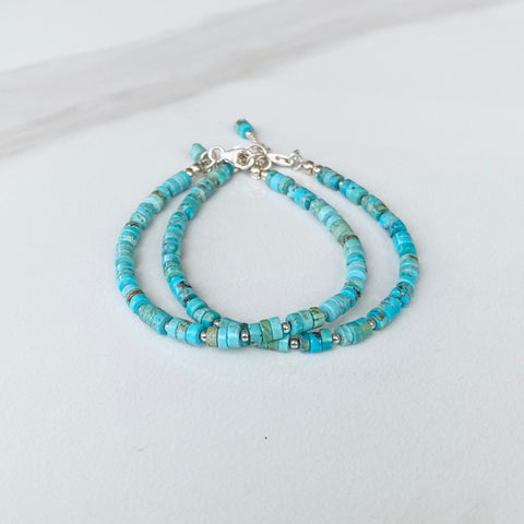 Turquoise Heishi Beaded Bracele