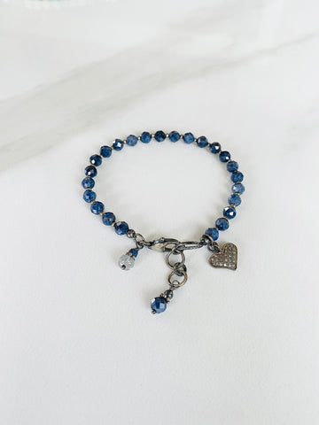 Sapphire and Diamond Heart Bracelet
