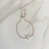 Herkimer Diamond Crystal & Silver Adjustable Bracelet