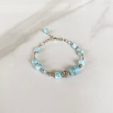 Larimar Gemstone and Fine Silver Bracelet