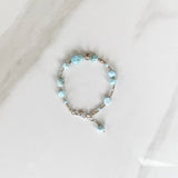 Larimar Gemstone and Fine Silver Bracelet