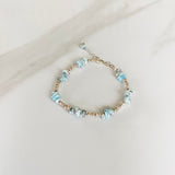 Larimar and Fine Silver Nugget Bracelet