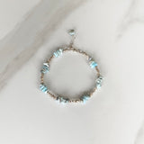 Larimar and Fine Silver Nugget Bracelet