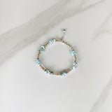 Larimar and Fine Silver Nugget Bracelet