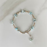Larimar and Fine Silver Nugget Bracelet