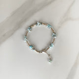 Larimar and Fine Silver Nugget Bracelet