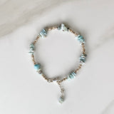 Larimar and Fine Silver Nugget Bracelet