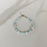 Larimar and Keshi Pearl Bracelet