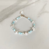 Larimar and Keshi Pearl Bracelet