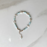 Larimar and Keshi Pearl Bracelet