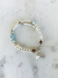 Pearl & Larimar Bracelet with Starfish Charm