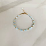 Larimar & Gold Bead Bracelet