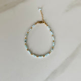Larimar & Gold Bead Bracelet