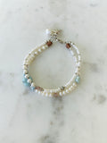 Pearl & Larimar Bracelet with Starfish Charm