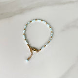 Larimar & Gold Bead Bracelet