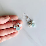 Larimar & Pearl Dangle Earrings