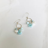 Larimar & Pearl Dangle Earrings