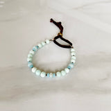 Amazonite & Leather Bracelet