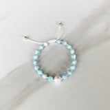 Larimar and Pearl Adjustable Bracelet