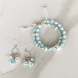Larimar and Keshi Pearl Bracelet